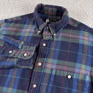 Vintage Lobo Pendleton Flannel Shirt Mens M Blue Plaid Wool Blend USA